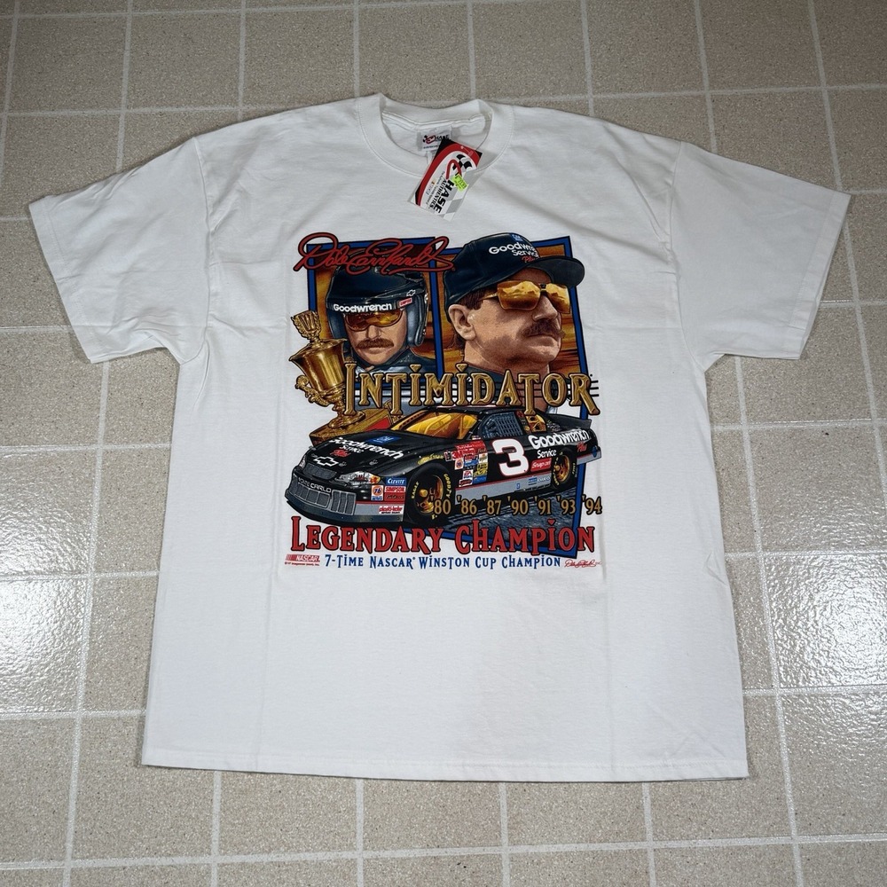 NWT Vtg. Dale Earnhardt Racing T Shirt Size 2XL Intimidator 7 Time Winston Cup